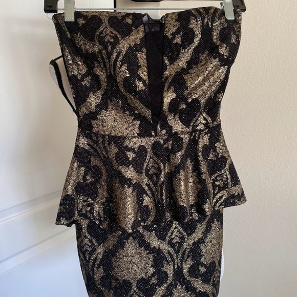 Women's Strapless Sexy Sheath Mini Dresses Print - Picture 4 of 6